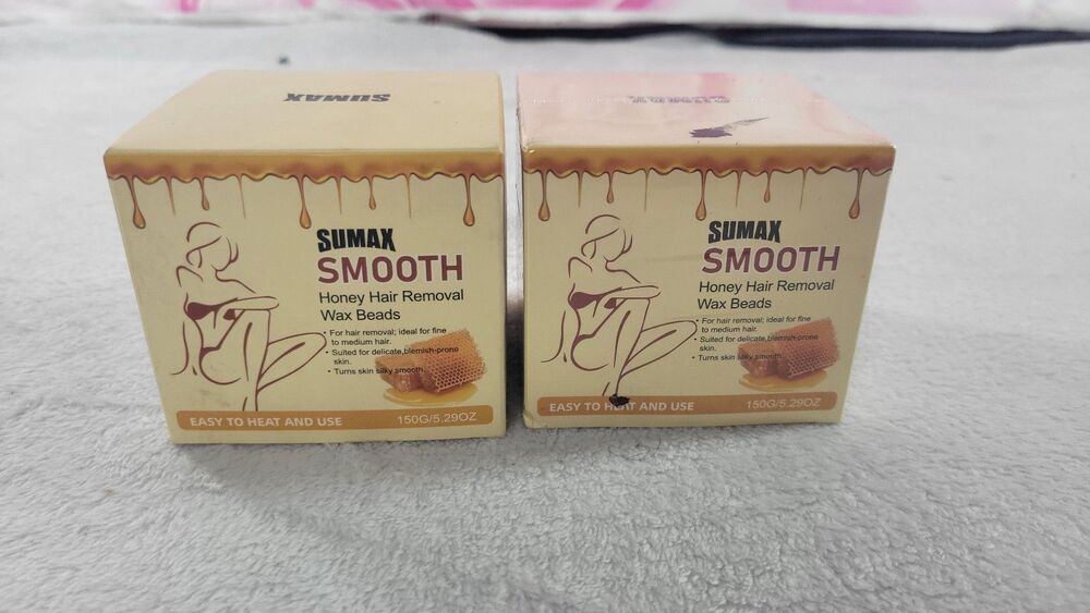 2 Pack Sumax Hair Removal Wax Beads 300g Total Smooth Honey Hard Wax Beans New